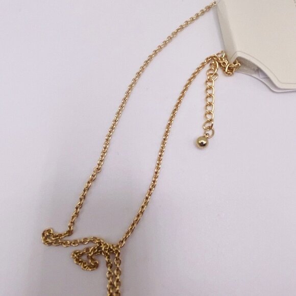 Laura Ashley Orange Teardrop Rhinestone Pendant Necklace 18” New - Picture 4 of 4